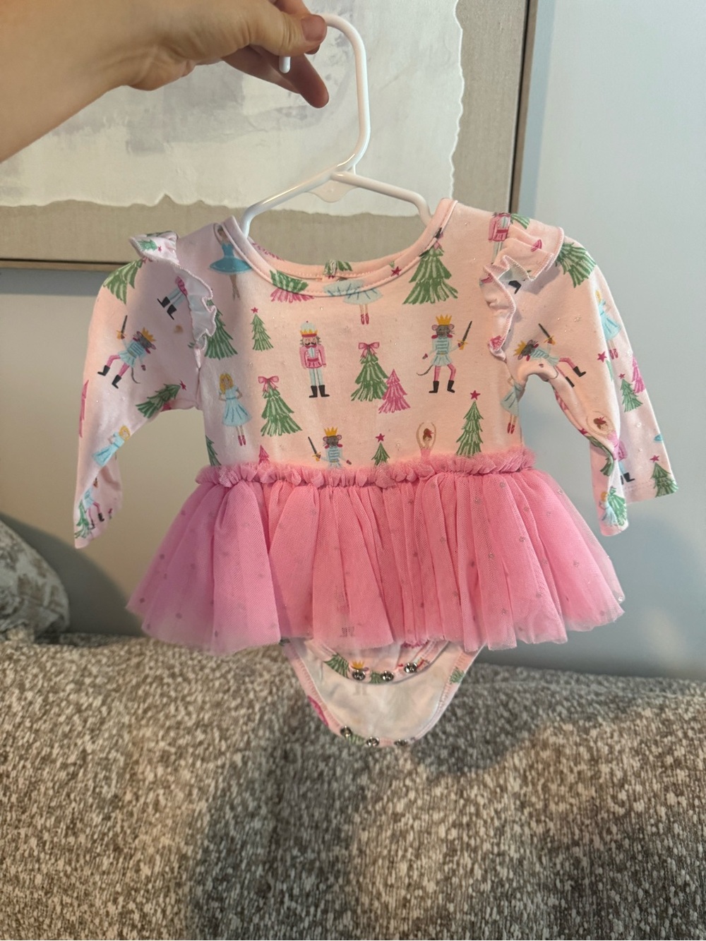 Mud Pie Pink Nutcracker Tulle Tutu Bodysuit